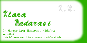 klara madarasi business card